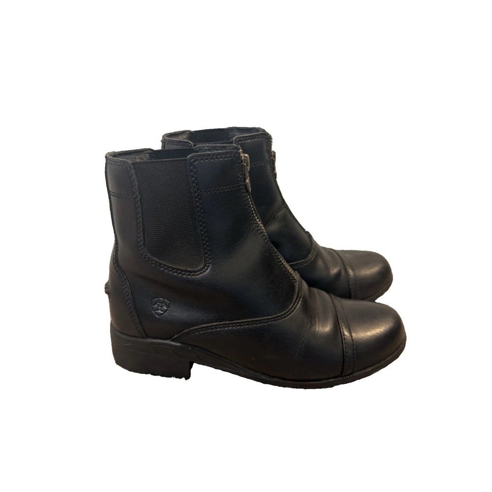 Ariat Scout Zip Paddock Ankle Boot Girls Size 3 Youth, Black Leather